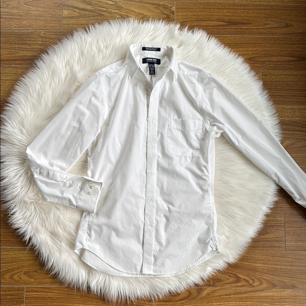 Lands’ End Men's White Dress Shirt